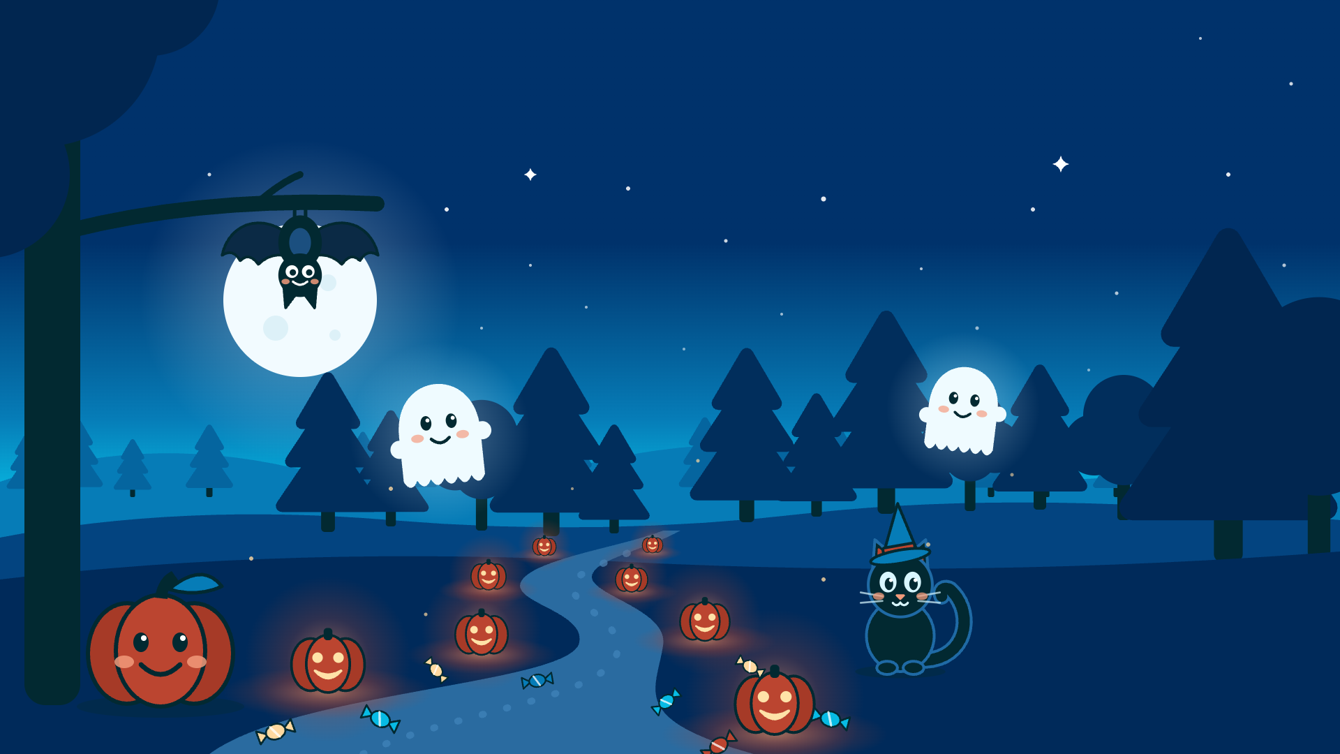 spooky halloween trail banner